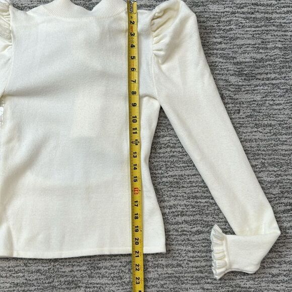 NWT LPA Marie Sweater Open Back Puff Sleeves in Cream Revolve Small - Picture 8 of 11